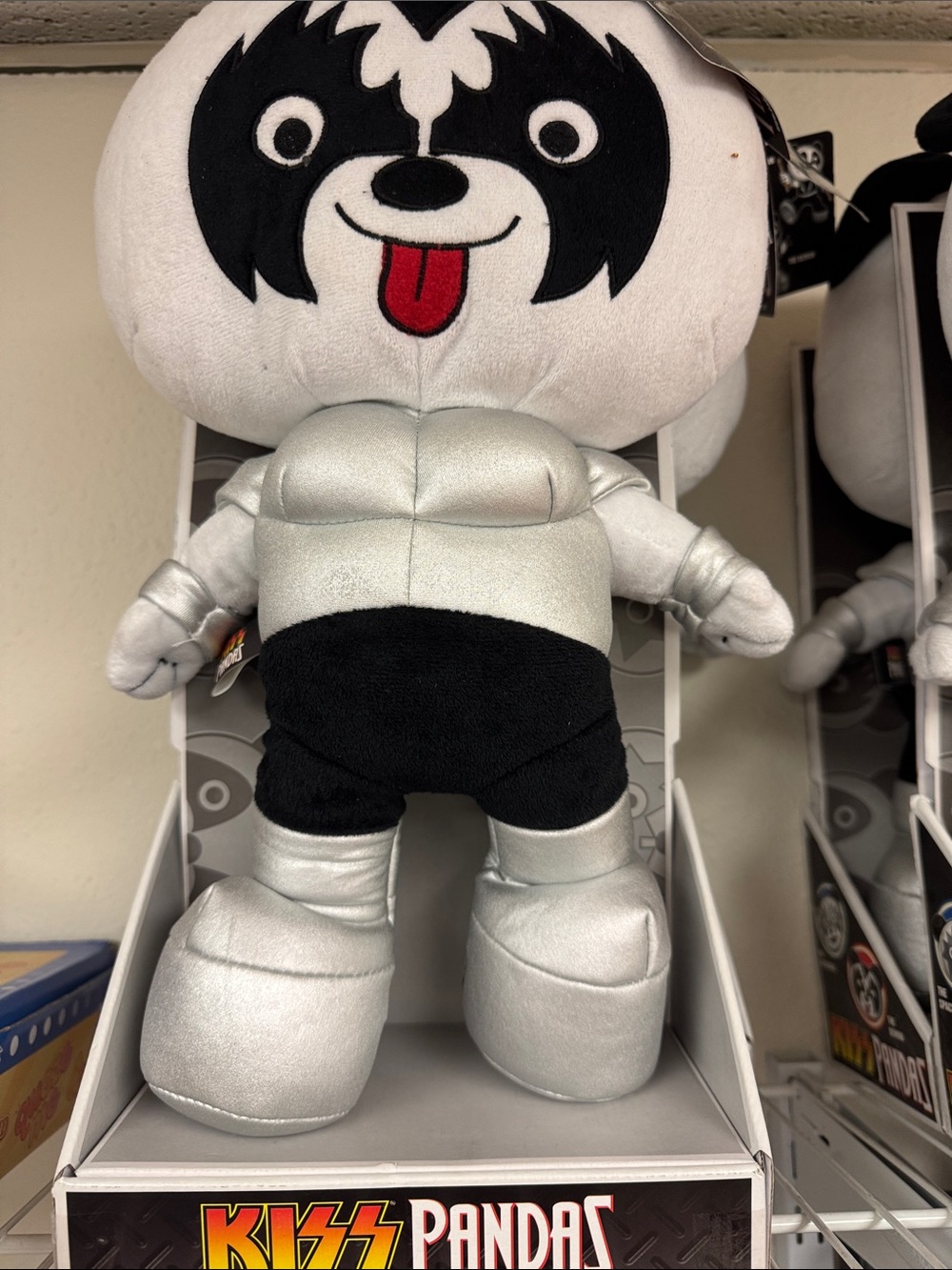 Kiss Silver & Black Panda Plush - Kiss Brand Collectible